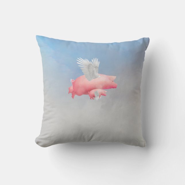 Cojín Decorativo Piglets voladores (Anverso)