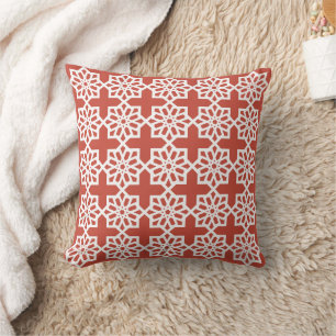 Cojín Decorativo Pil del patrón de estrellas marroquí rojo picante