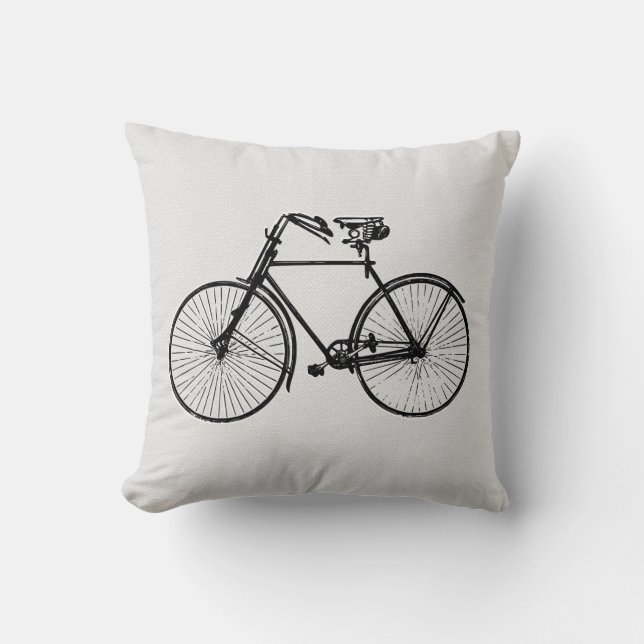 Cojín Decorativo Pila blanca blanca para bicicleta de época (Anverso)