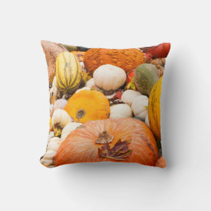 Cojín Decorativo Pila De Calabazas Y Calabacines
