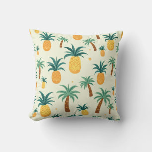 Cojín Decorativo Pila de diseño de patrón de piña y palmera