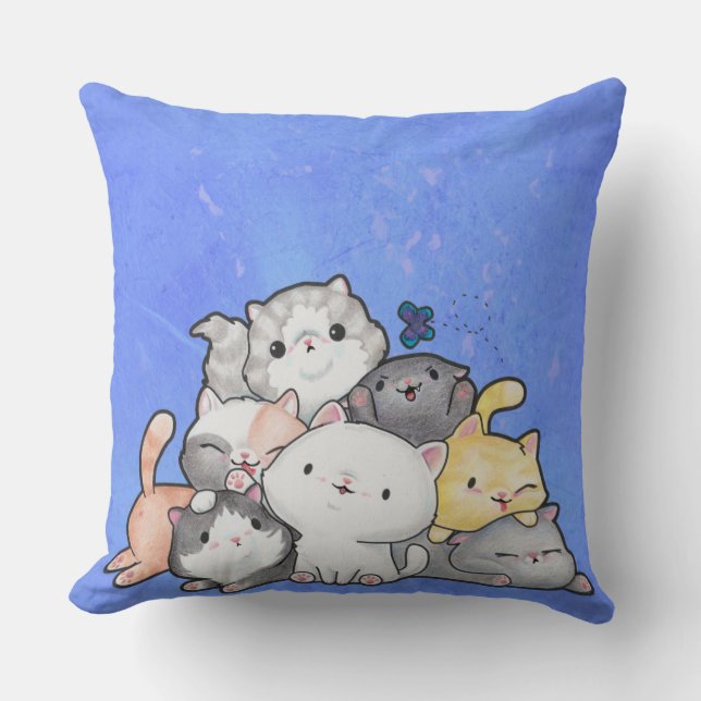 Cojín Decorativo Pila de gatitos (Anverso)
