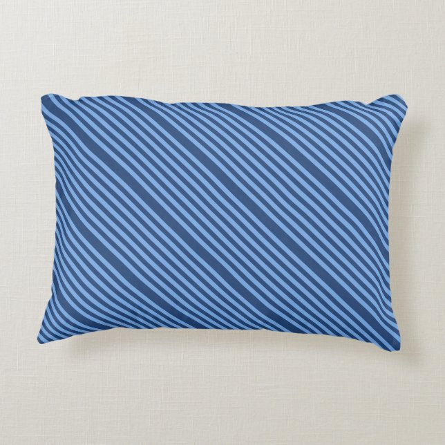Cojín Decorativo Pilar acento de franjas azules (Reverso)