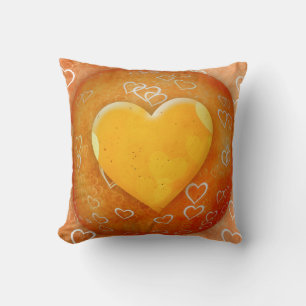 Cojín Decorativo Pilar amarillo del corazón
