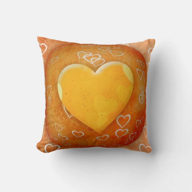 Cojín Decorativo Pilar amarillo del corazón (Anverso)