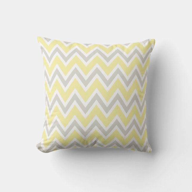 Cojín Decorativo Pilar amarillo y gris (Anverso)