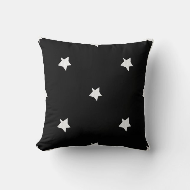 Cojín Decorativo Pilar blanco y negro con estrella (Anverso)