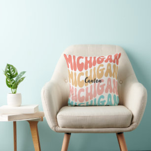 Cojín Decorativo Pilar cantón Michigan repitiendo arcoiris