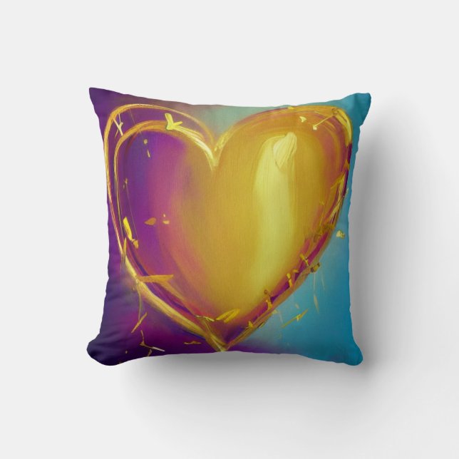 Cojín Decorativo Pilar cardíaco romántico (Anverso)