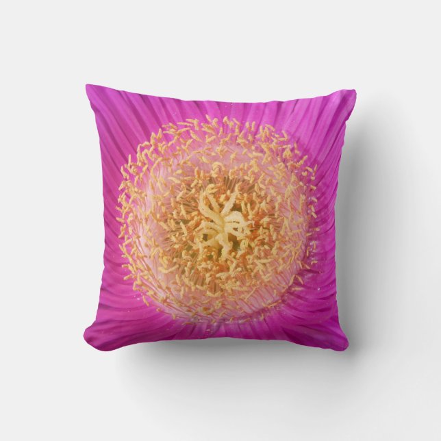 Cojín Decorativo Pilar central de flor rosa brillante (Anverso)