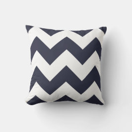 Cojín Decorativo Pilar Chevron con zigzag azul marino