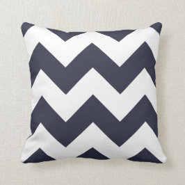 Cojín Decorativo Pilar Chevron con zigzag azul marino