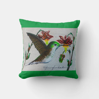 Cojín Decorativo Pilar colibrí verde