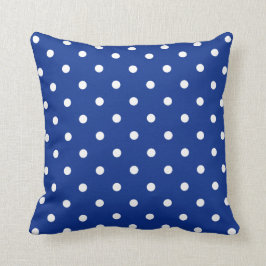 Cojín Decorativo Pilar con puntos de polka azul