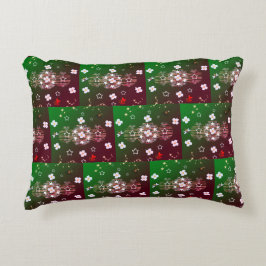 Cojín Decorativo Pilar de acento blanco rojo verde