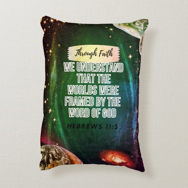 Cojín Decorativo Pilar de acento blanco rojo verde (Atrás (Vertical))