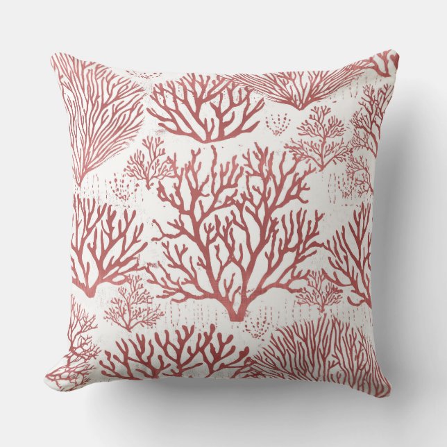 Cojín Decorativo Pilar de acento coral (Anverso)