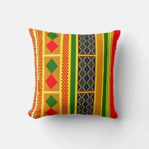 Cojín Decorativo Pilar de acento de las olas de Kente: hilos de pat