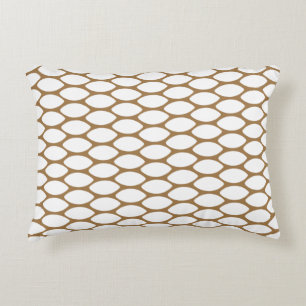 Cojín Decorativo Pilar de acento del patrón blanco marrón moderno