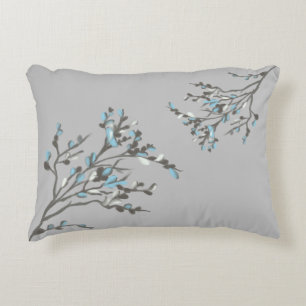 Cojín Decorativo Pilar de acento gris y azul suave inverso