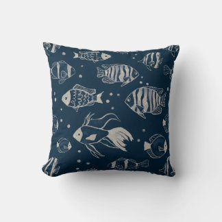 Cojín Decorativo Pilar de acento moderno de dibujo de peces