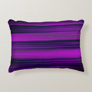 Cojín Decorativo Pilar de acento rayado morado y negro