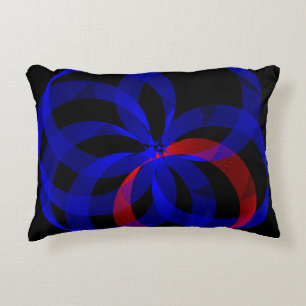 Cojín Decorativo Pilar de acento rojo de círculo azul