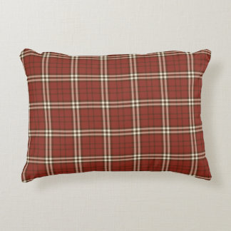 Cojín Decorativo Pilar de acento tartán rojo