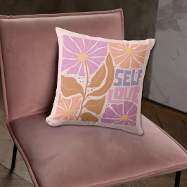 Cojín Decorativo Pilar de Afirmación Botánica Rosa Floral Boho