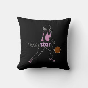 Cojín Decorativo Pilar de baloncesto blanco y negro Hoopstar