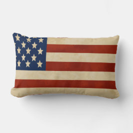Cojín Decorativo Pilar de bandera estadounidense vintage