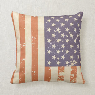 Cojín Decorativo Pilar de bandera rusa estadounidense