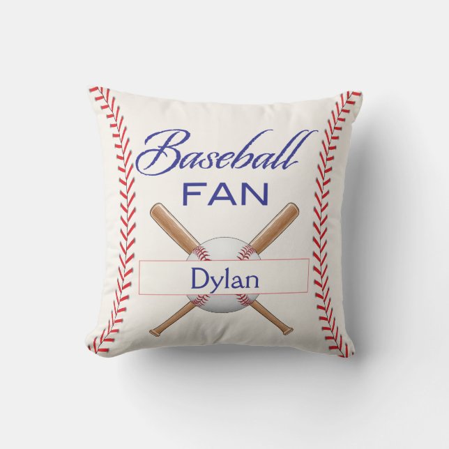 Cojín Decorativo Pilar de béisbol personalizado (Anverso)
