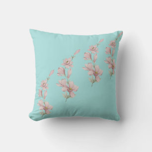Cojín Decorativo Pilar de belleza floreciente - Elegancia verde mar