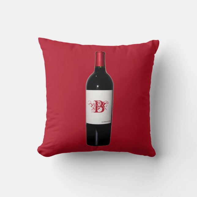 Cojín Decorativo Pilar de botella de vino personalizado (Anverso)