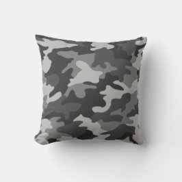 Cojín Decorativo Pilar de camuflaje blanco y negro