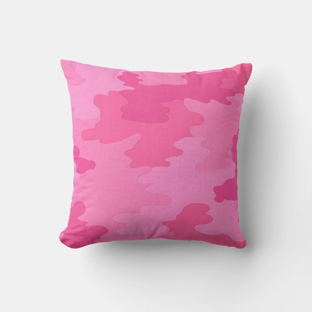 Cojín Decorativo Pilar de camuflaje rosa brillante (Anverso)