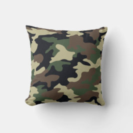 Cojín Decorativo Pilar de camuflaje verde forestal