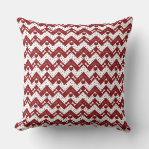 Cojín Decorativo Pilar de Chevron Lover, rojo y blanco