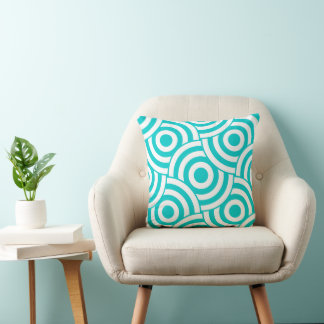 Cojín Decorativo Pilar de diseño de enlace de círculo de Aqua amari