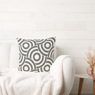 Cojín Decorativo Pilar de diseño de enlace en círculo gris e marfil