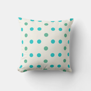 Cojín Decorativo Pilar de diseño retro de punto de polka azul