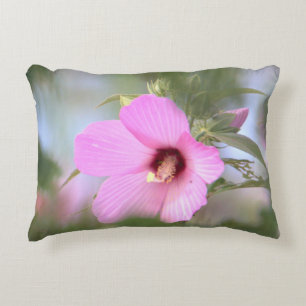Cojín Decorativo Pilar de énfasis de foto de flor rosa
