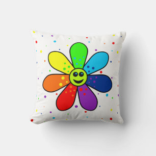 Cojín Decorativo Pilar de flor arco iris
