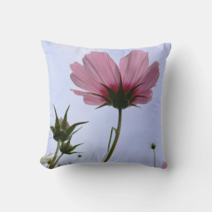 Cojín Decorativo Pilar de flor de Cosmos Rosa