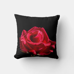 Cojín Decorativo Pilar de flor floral de rosa roja