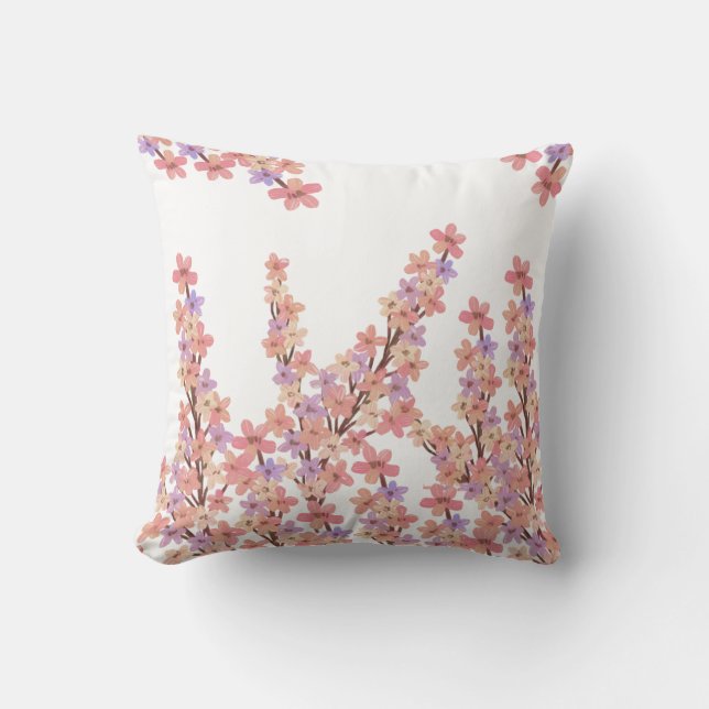Cojín Decorativo Pilar de flores de primavera (Anverso)