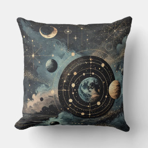 Cojín Decorativo Pilar de galaxia cósmica - Elegancia celeste para