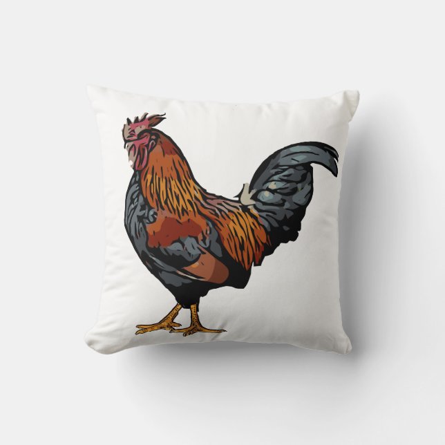 Cojín Decorativo Pilar de gallo blanco (Anverso)