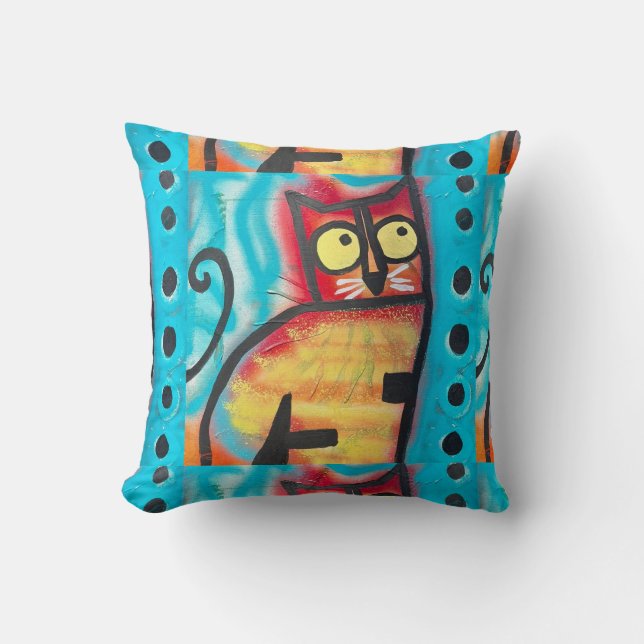 Cojín Decorativo Pilar de gato #1 (Anverso)